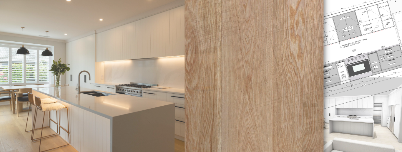 kitchen timber white panelling drawings