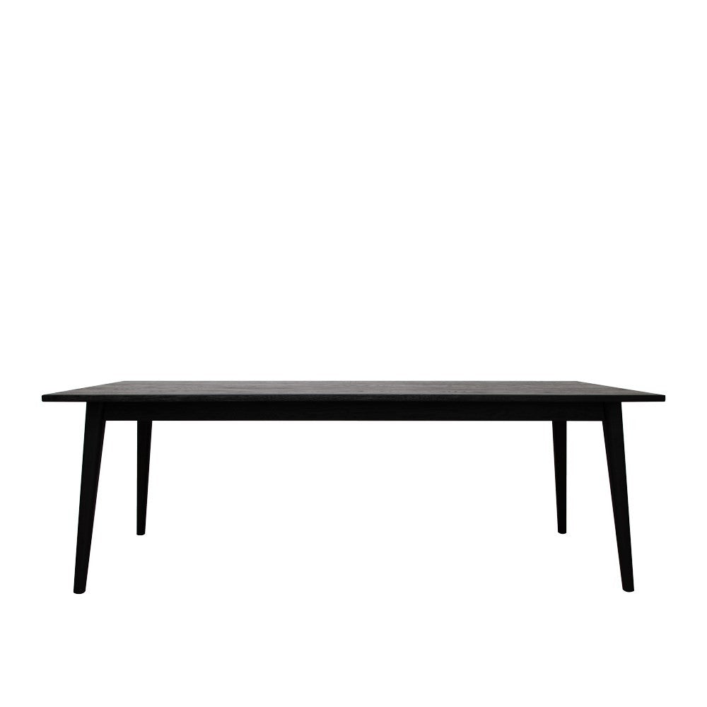 VAASA OAK DINING TABLE MATTE BLACK: 2200x900x760mm