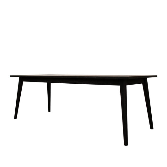 VAASA OAK DINING TABLE MATTE BLACK: 2200x900x760mm