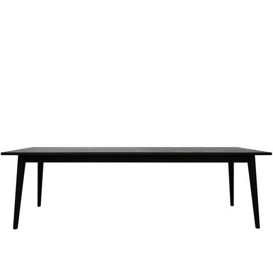 VAASA OAK DINING TABLE MATTE BLACK: 2600x900x760mm