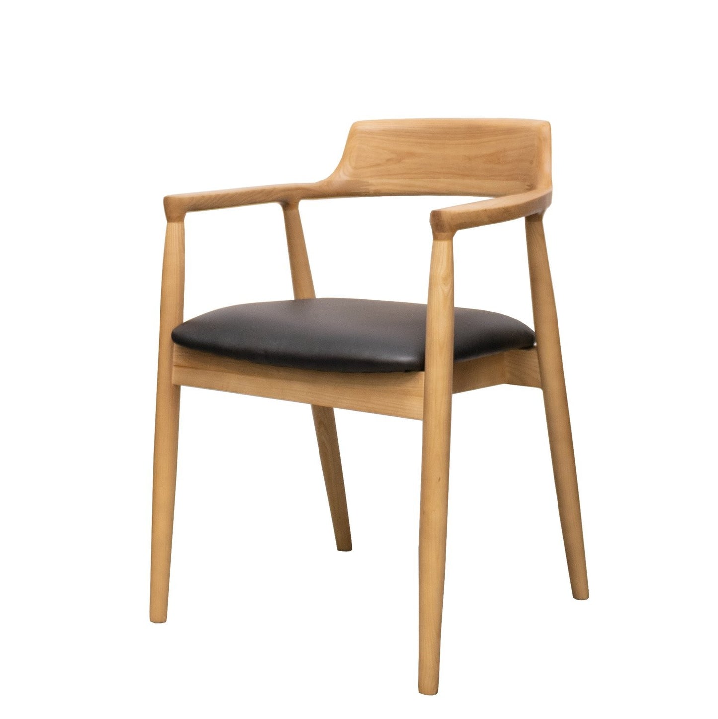 Ash Wood & Leather Dining Chair