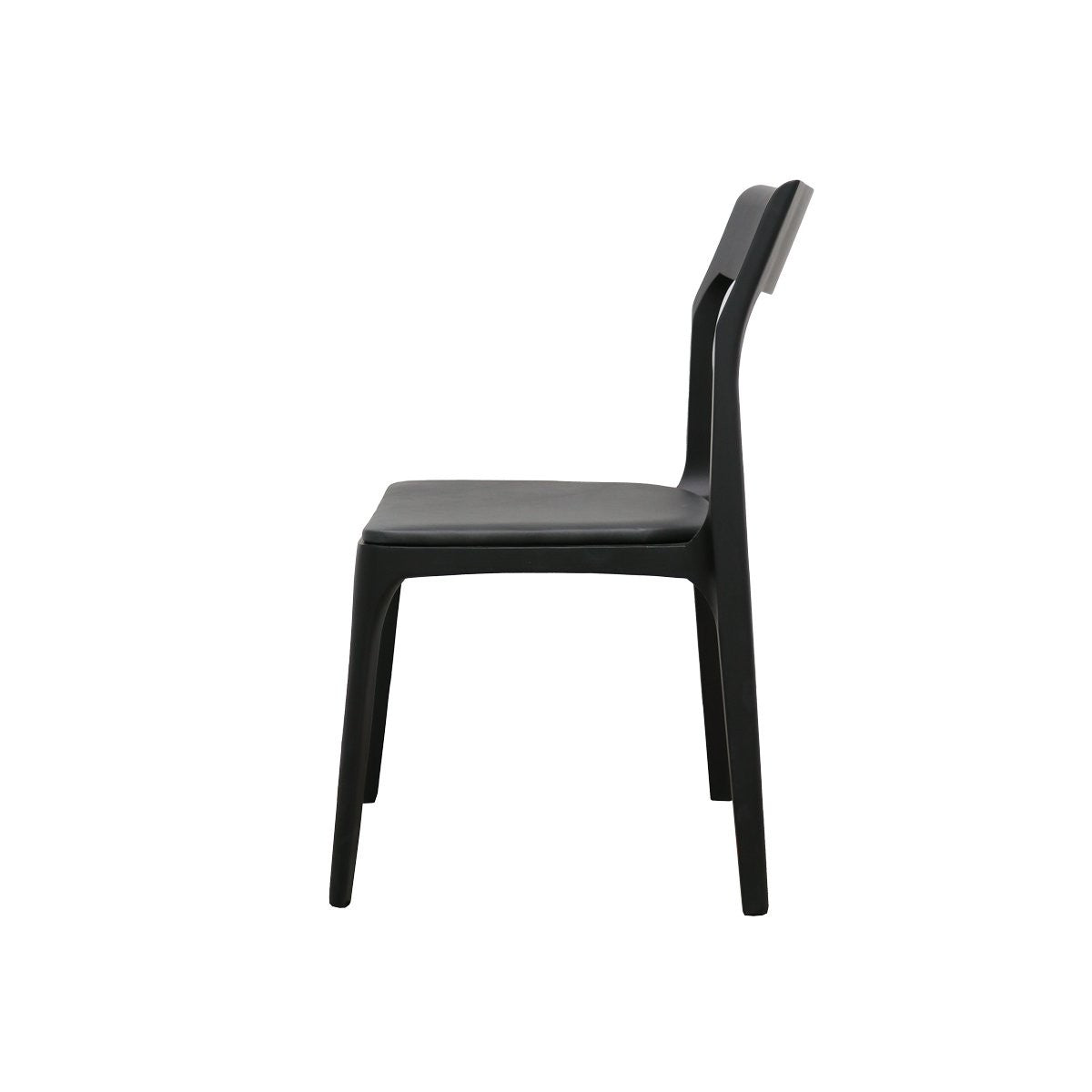 COOPER STACKABLE DINING CHAIR - BLACK LEATHER