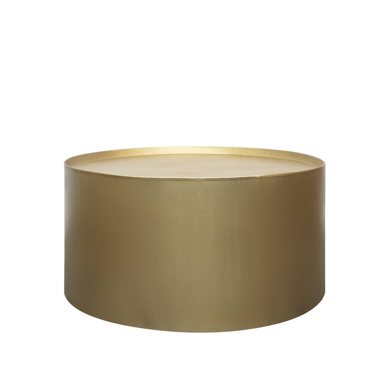 EATON DRUM COFFEE TABLE - BRASS: 905x905x455mm