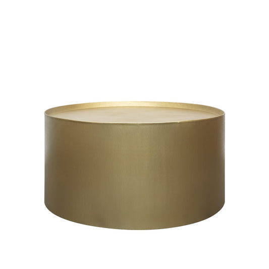 EATON DRUM COFFEE TABLE - BRASS: 905x905x455mm