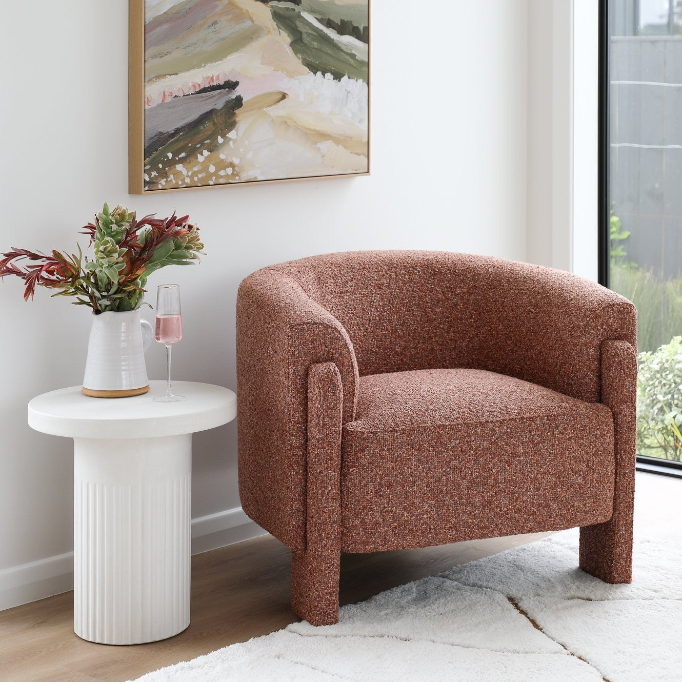 KELSTON OCCASSIONAL CHAIR- RUST