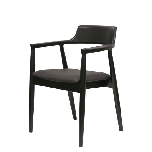 EALING DINING CHAIR BLACK LEATHER