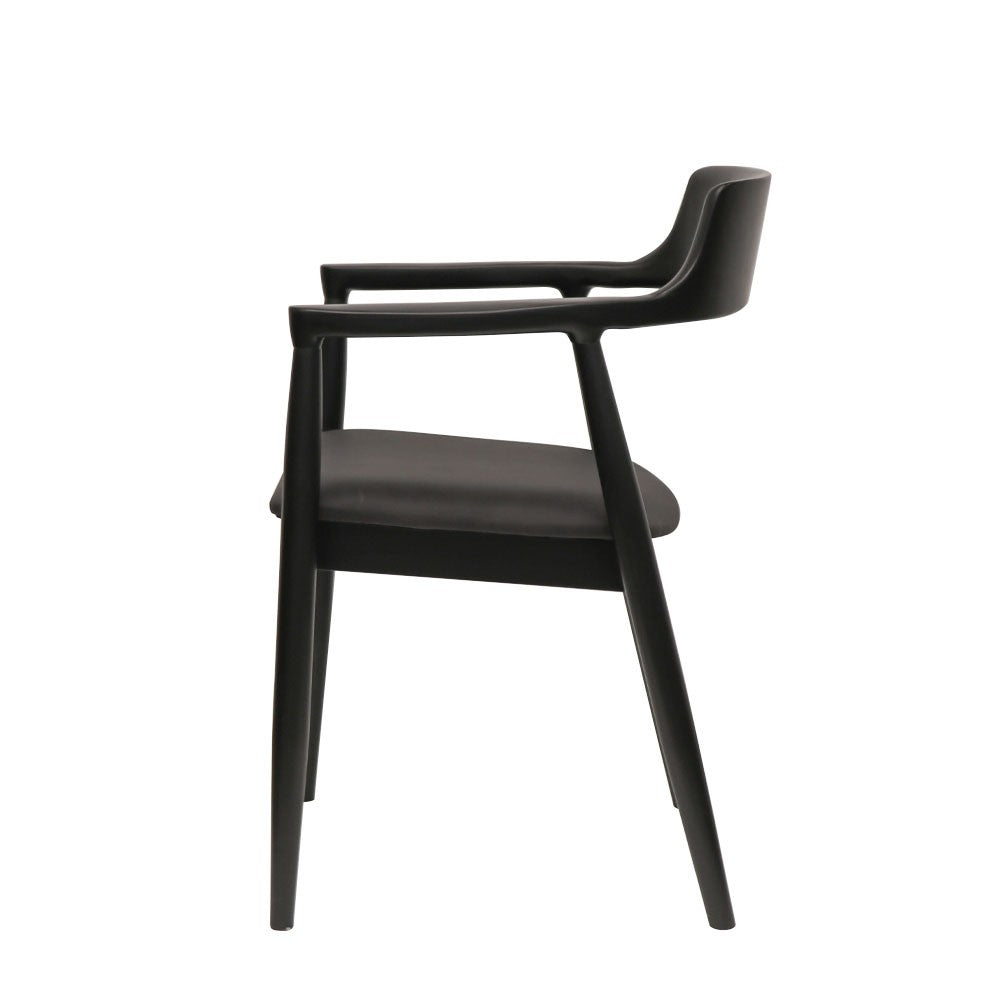 EALING DINING CHAIR BLACK LEATHER