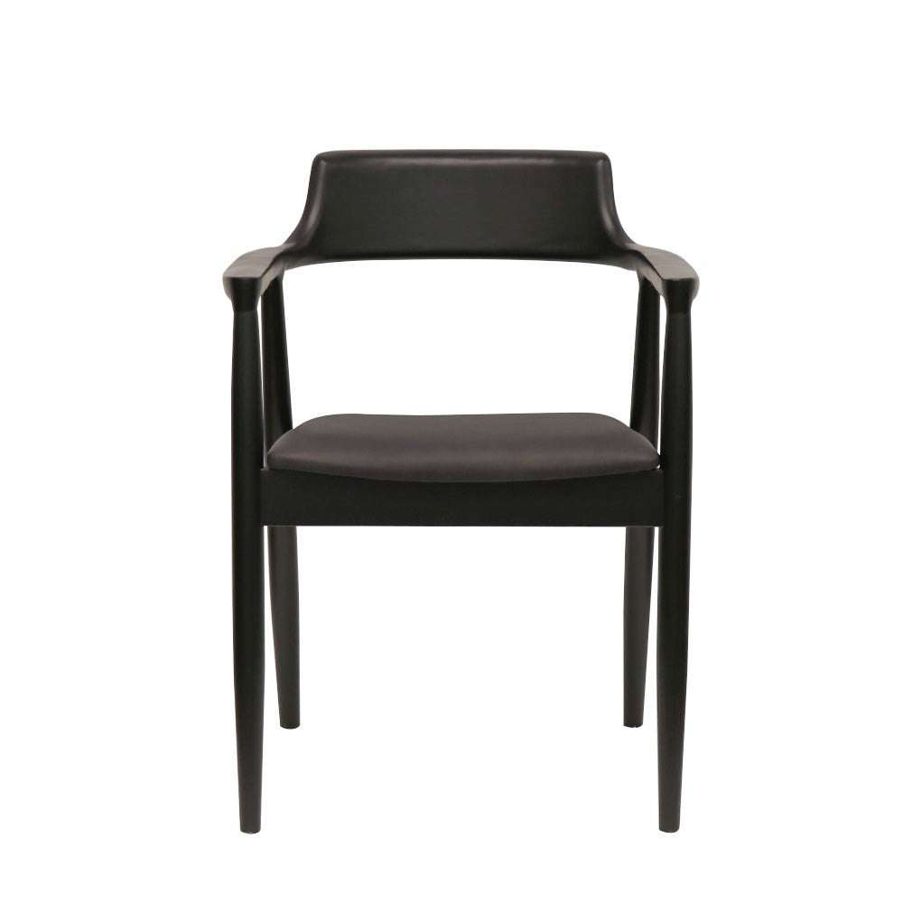 EALING DINING CHAIR BLACK LEATHER