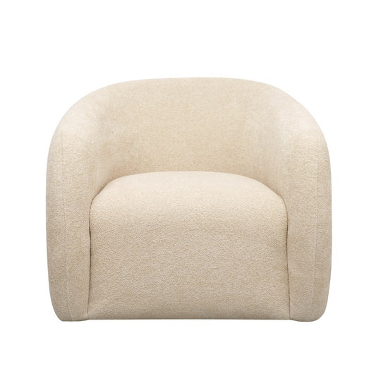 cream swivel armchair