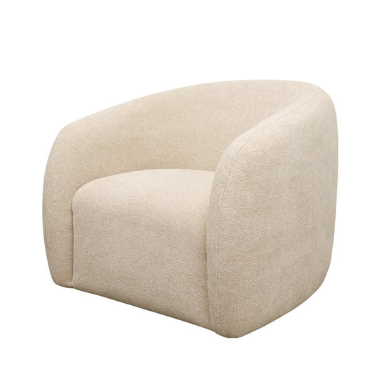 armchair boucle swivel cream