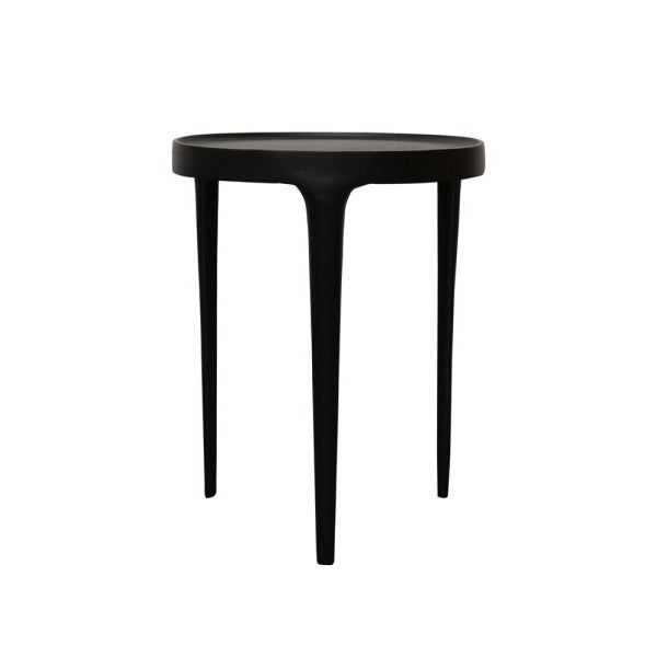 side view metal black side table