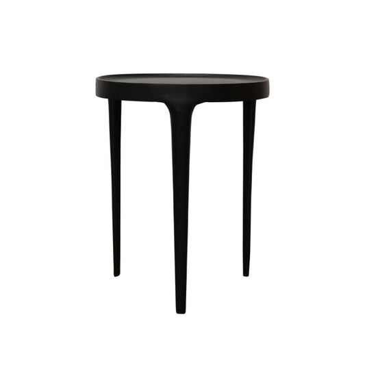 side view metal black side table