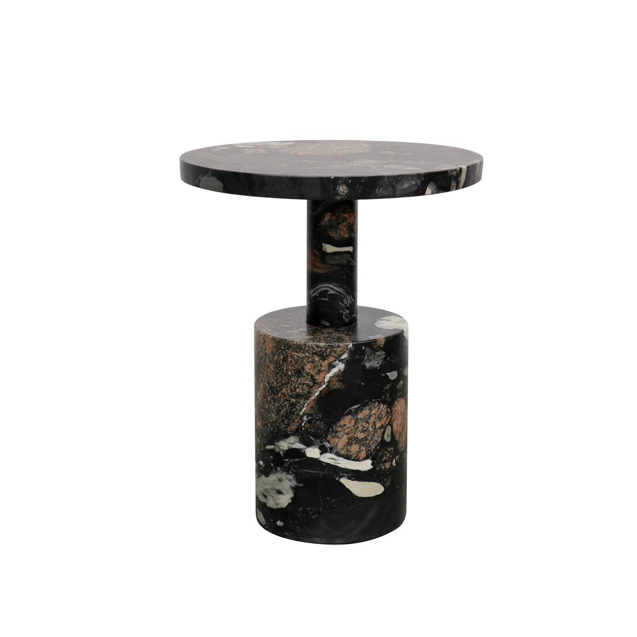 side table round dark marble