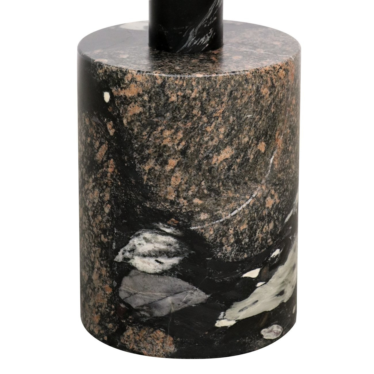 marble side table base round dark