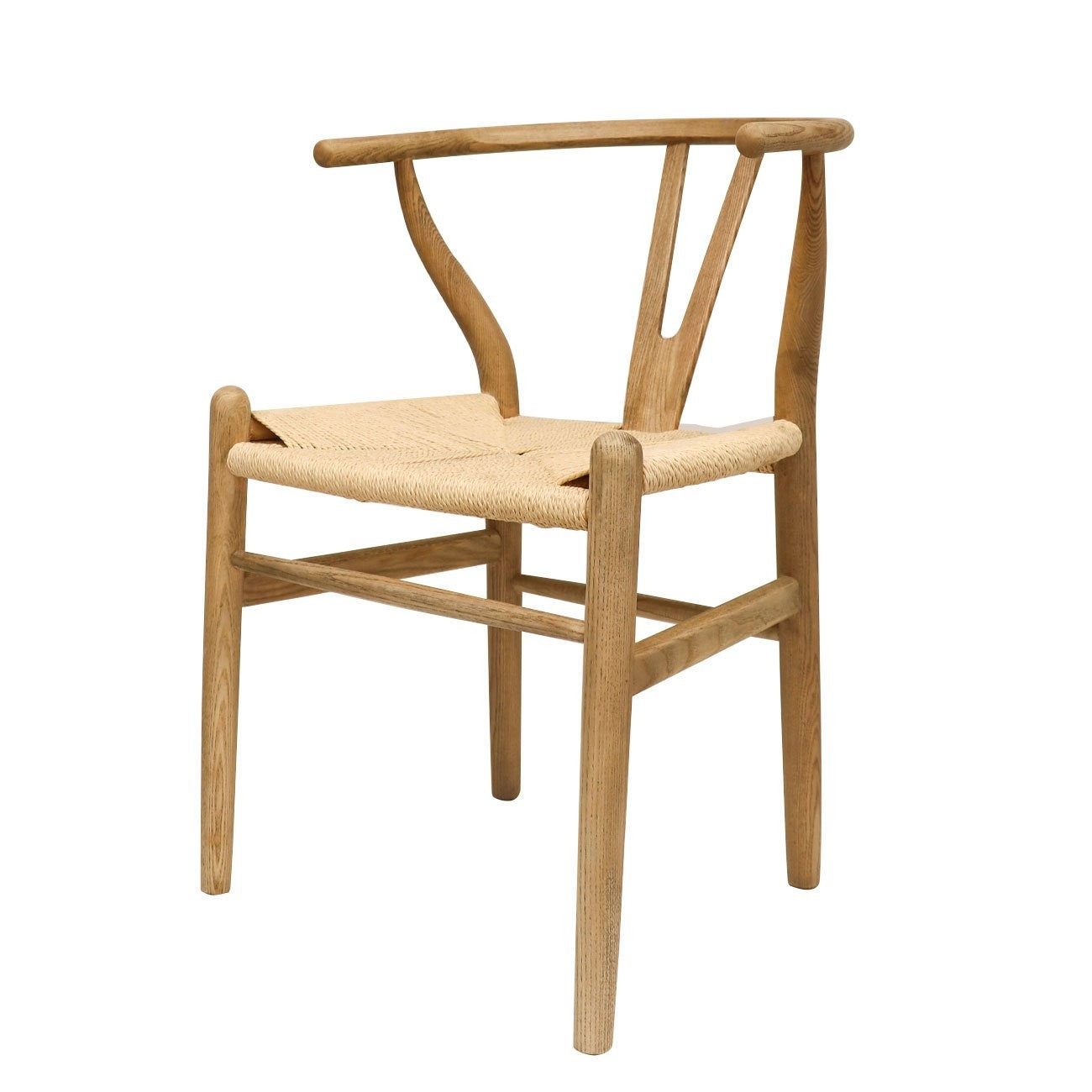 wood chair with rattan seat