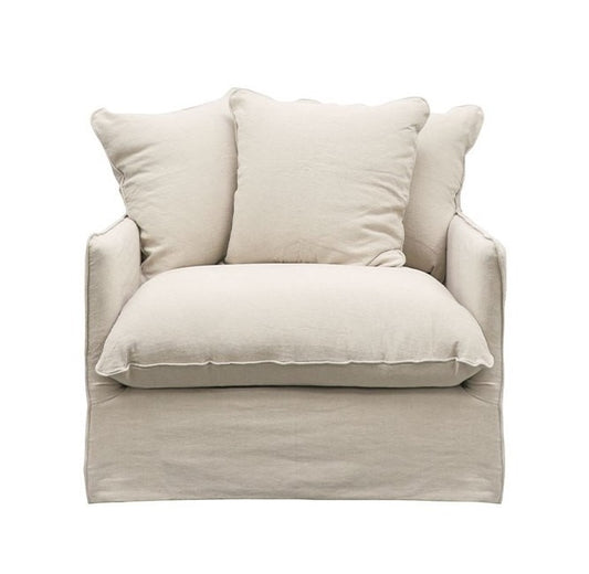 LOTUS SLIPCOVER ARMCHAIR - OATMEAL: 970x1040x840mm