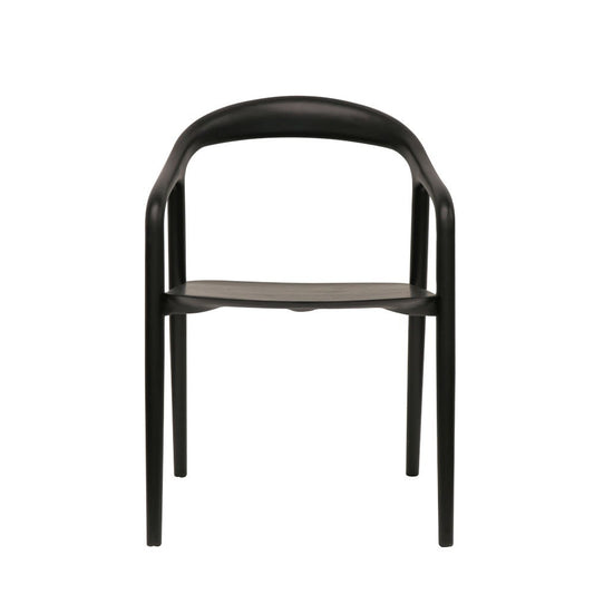 black wood dining chair front view