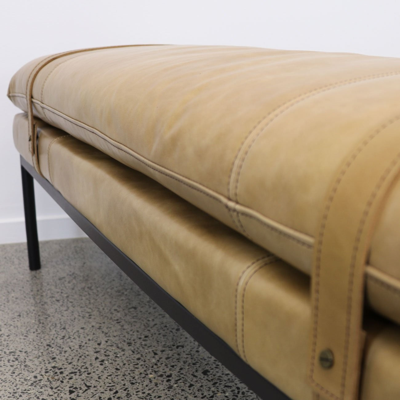 BAXTER LEATHER OTTOMAN: 1400x400x470mm