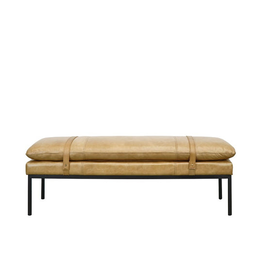 BAXTER LEATHER OTTOMAN: 1400x400x470mm