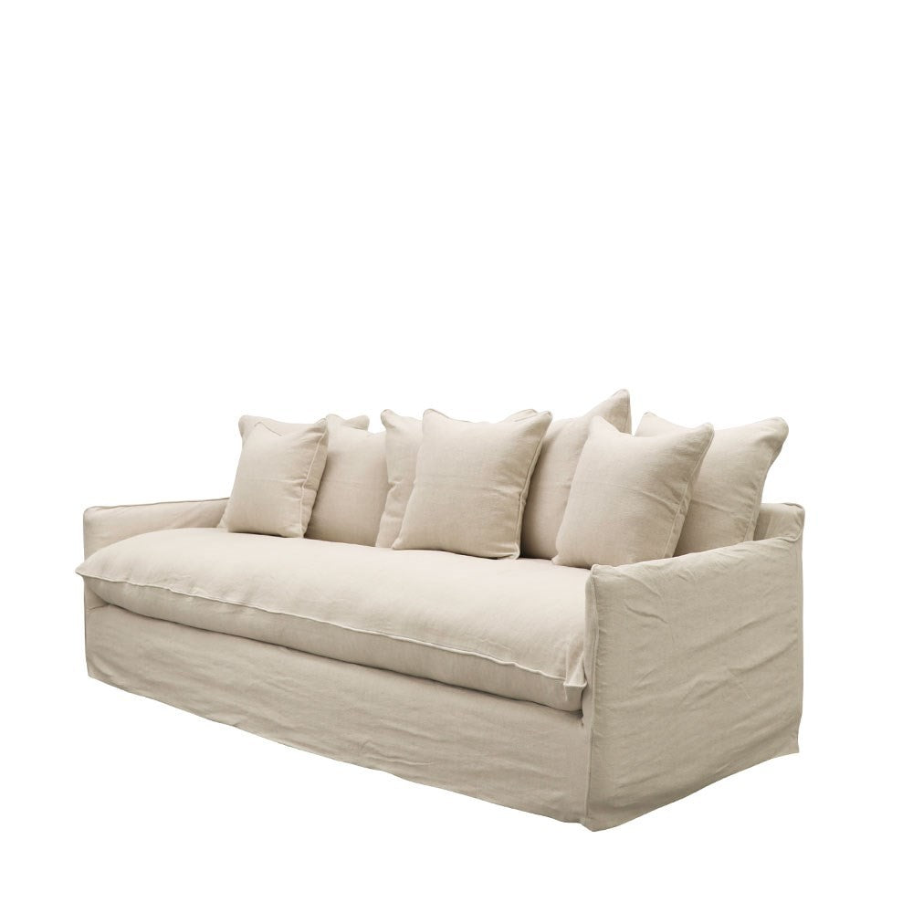 LOTUS SLIPCOVER SOFA 3 SEATER - OATMEAL: 2300x1040x840mm