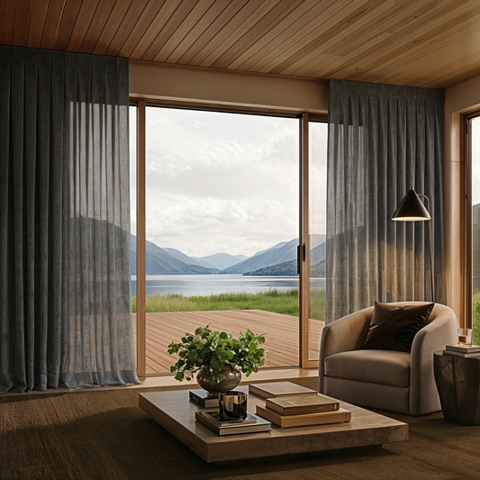 VERDANT, CHARCOAL SHEER OR LINED CURTAIN PRICED FROM $482