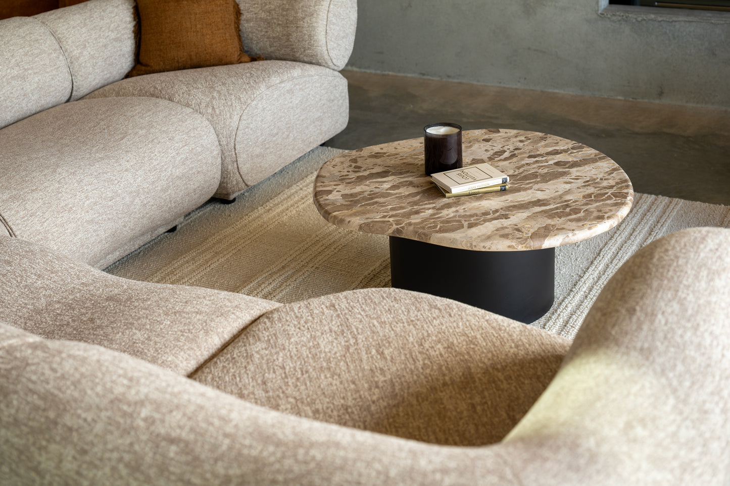 PETRA COFFEE TABLE - BEIGE- 950x930x380mm