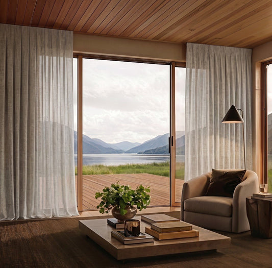 CALISTA OPTIC MADE-TO-MEASURE SHEER OR LINED CURTAINS | CHRISTCHURCH & CANTERBURY NZ, FROM $411 - DesignSupplyCo