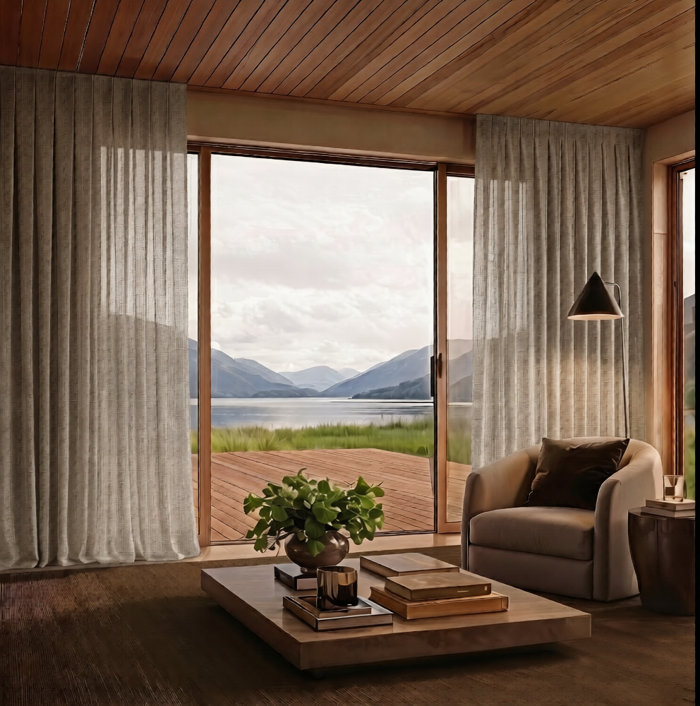 CALISTA PUTTY SHEER OR LINED CURTAIN PRICED FROM $411