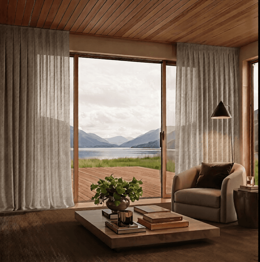 CALISTA PUTTY MADE-TO-MEASURE SHEER OR LINED CURTAINS | CHRISTCHURCH & CANTERBURY NZ, FROM $411 - DesignSupplyCo