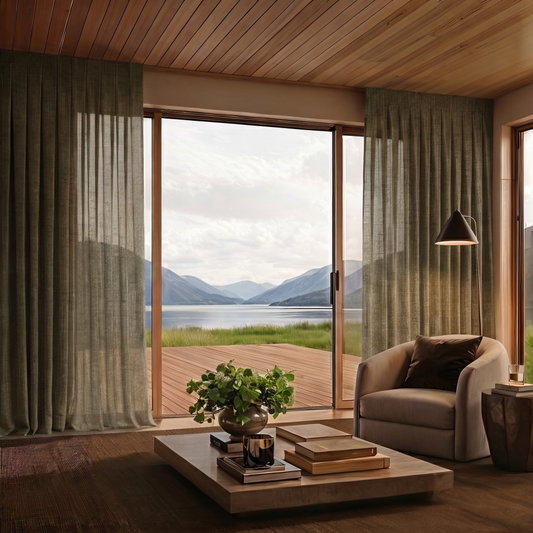 VERDANT CAMOUFLAGE SHEER OR LINED CURTAIN PRICED FROM $482
