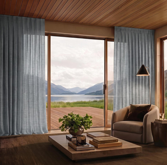 CALISTA SKY MADE-TO-MEASURE SHEER OR LINED CURTAINS | CHRISTCHURCH & CANTERBURY NZ, FROM $411 - DesignSupplyCo