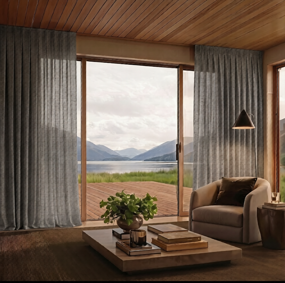 CALISTA STEEL SHEER OR LINED CURTAIN PRICED FROM $411