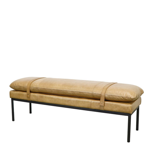 BAXTER LEATHER OTTOMAN: 1400x400x470mm