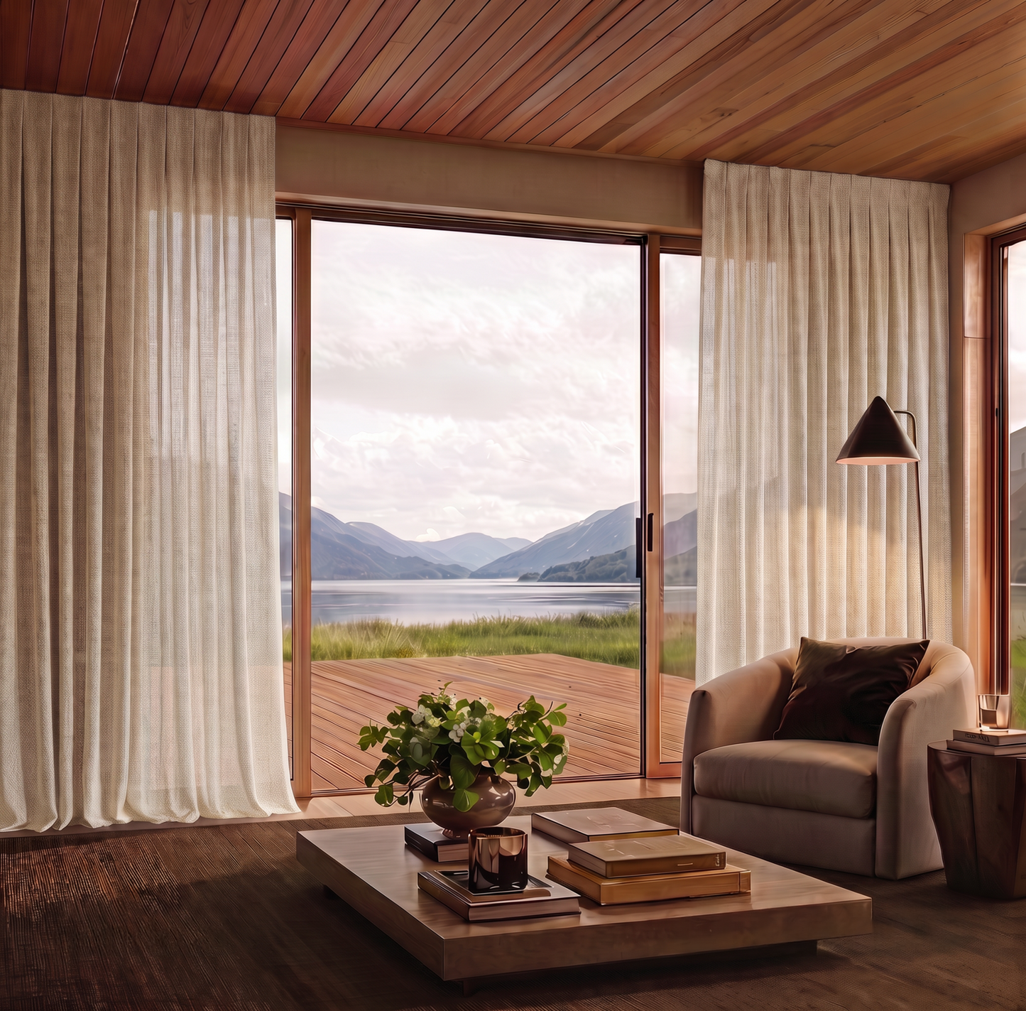 CALISTA LATTE SHEER OR LINED CURTAIN PRICED FROM $411