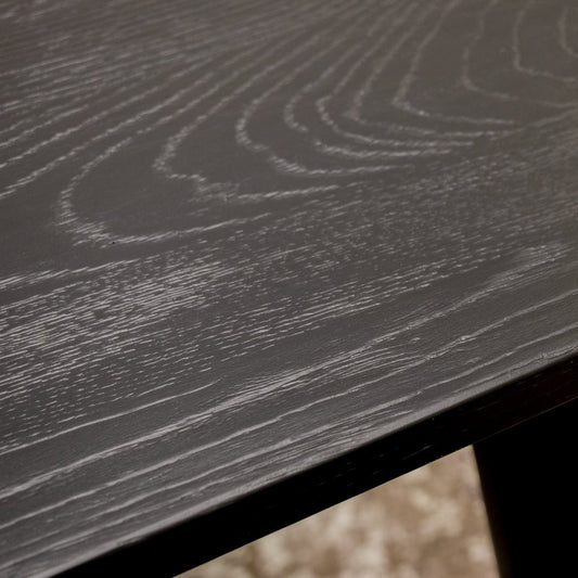 VAASA OAK DINING TABLE MATTE BLACK - 1800x850x760mm