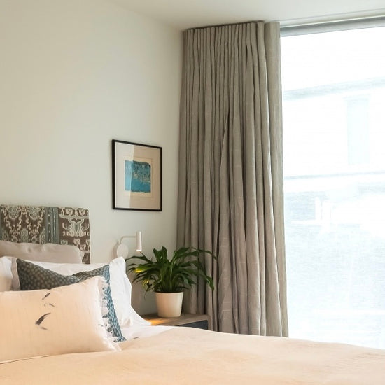 Stylish curtain in guest bedroom Design Supply Co