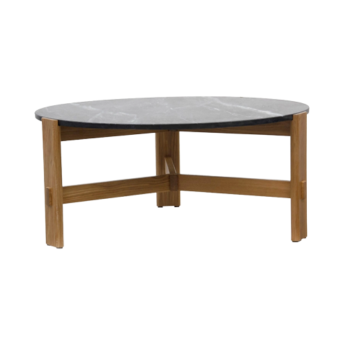 Coffee Table 800mm dia - Oak/Black Marble